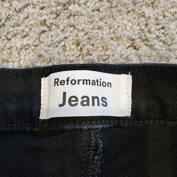 Reformation Straight Leg Black Wash Jeans Women's Size 29 - Picture 5 of 9